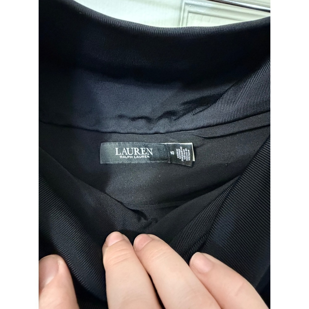 Lauren Ralph Lauren Black‎ Off-The-Shoulder Front Twist Gown Dress Size 10 NEW - Picture 5 of 7